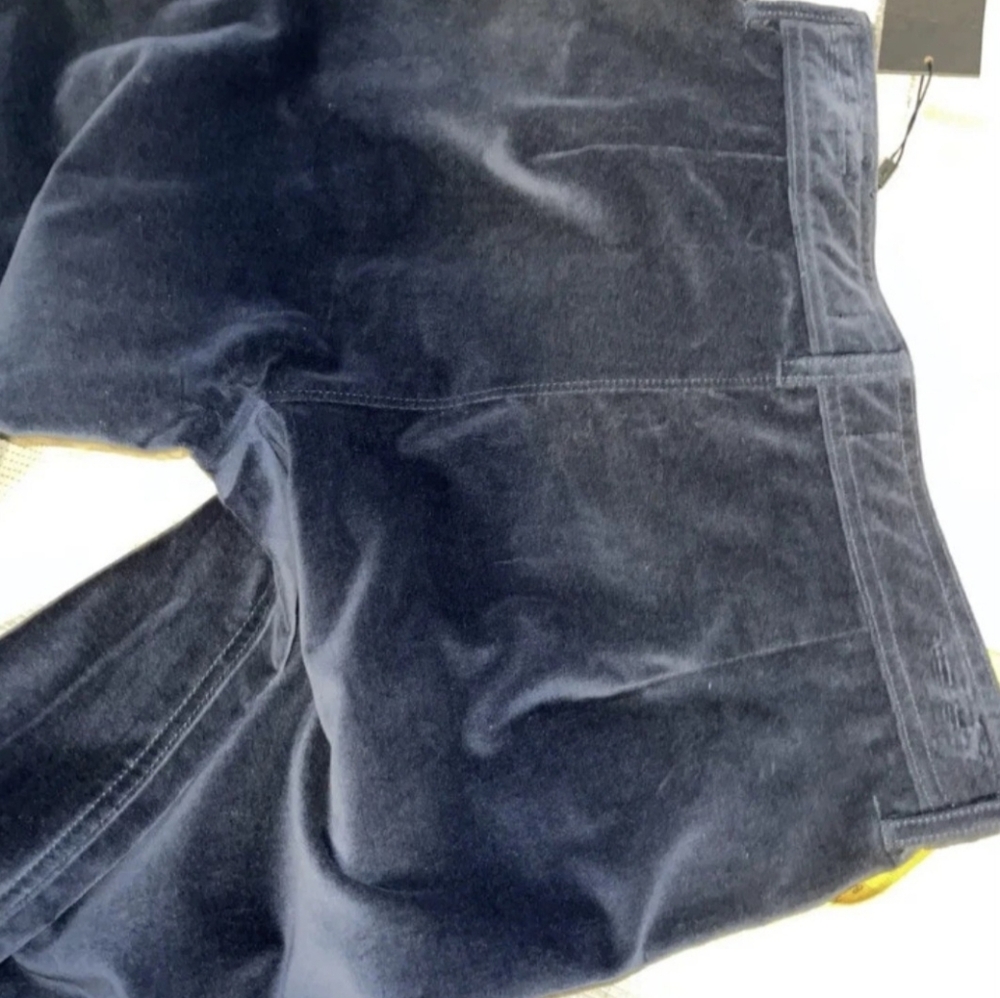 Frye Velvet Pants NWOT Navy Blue 27 Wide Leg Nadia Ankle Pocket Trousers - Picture 8 of 9